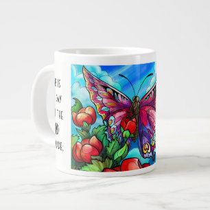 Grande Tasse Papillon avec verset; Psaume 118:24