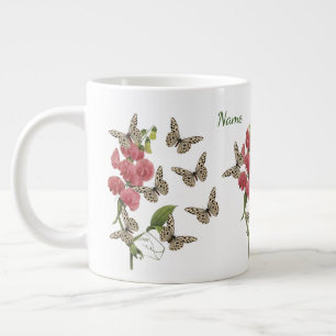 Grande Tasse Papillons Et Fleur De Pois Doux