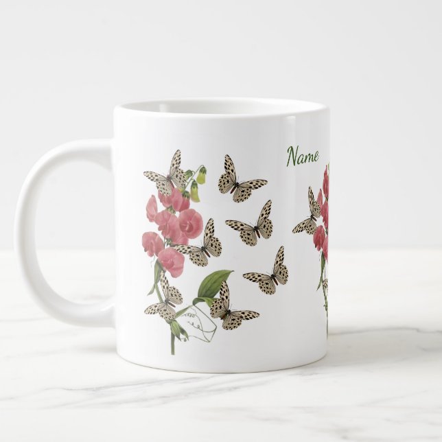 Grande Tasse Papillons Et Fleur De Pois Doux (Gauche)