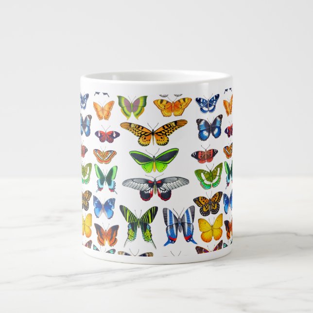 Grande Tasse Papillons gais Art (Devant)