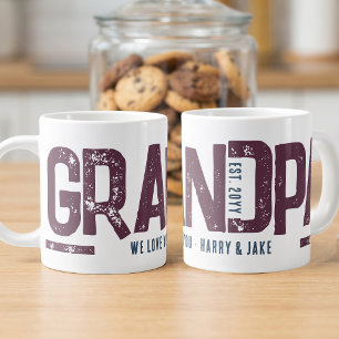 Grande Tasse Papou en détresse Je t'aime année établie prune bl