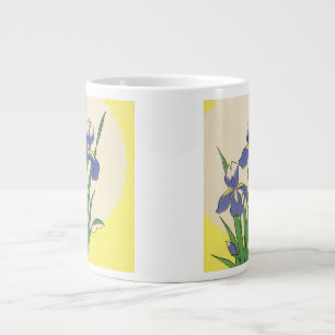 Grande Tasse Pâques vintage, fleurs d'iris de jardin violet