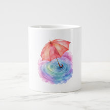 Parapluie Pastel Ondulations de Pluie Art Aquarell