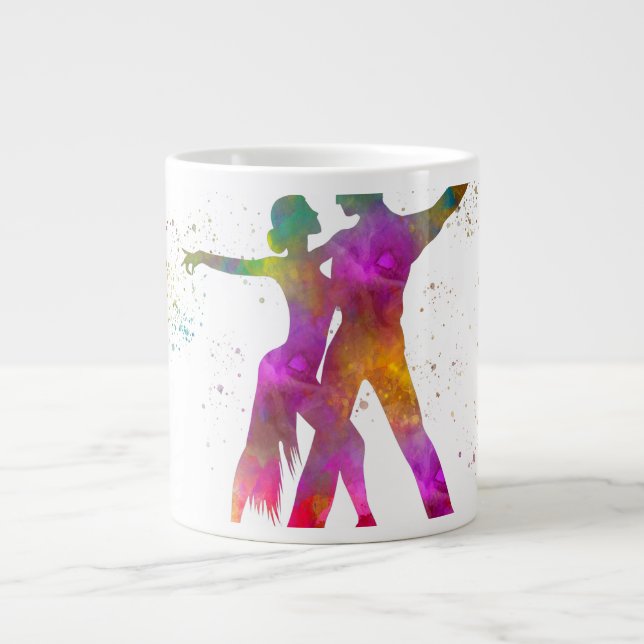 Grande Tasse Pareja de baile en acuarela (Devant)