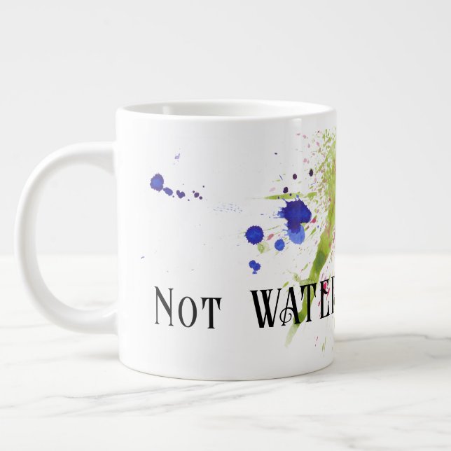 Grande Tasse Pas d'aquarelle, avec des éclaboussures de peintur (Gauche)