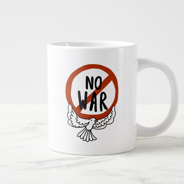 Grande Tasse Pas de guerre avec la colombe (Droite)