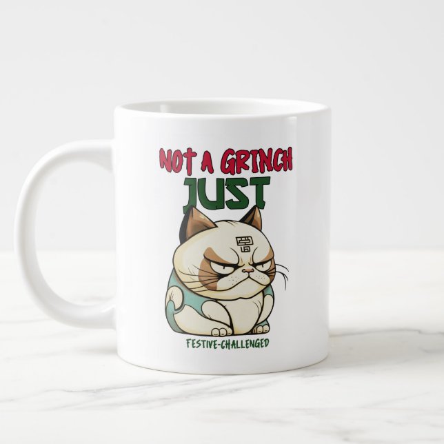 Grande Tasse Pas un Grinch juste Festive Challengé Funny Holida (Gauche)