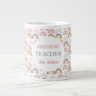 Grande Tasse Pastel Arc-en-ciel avec Motif de coeur Awesome ens