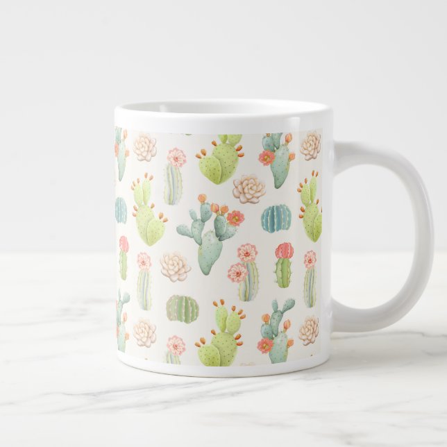 Grande Tasse Pastel Cactus et Motif succulent (Droite)