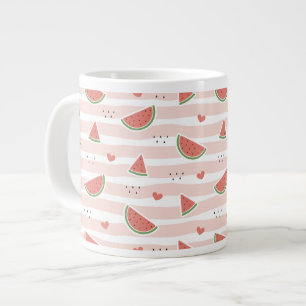 Grande Tasse Pastèques rouges, Coeurs, Grandes Pâtes, Motif d'é