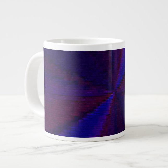 Grande Tasse Patchwork circulaire de dégradé bleu à pourpre (Devant gauche)