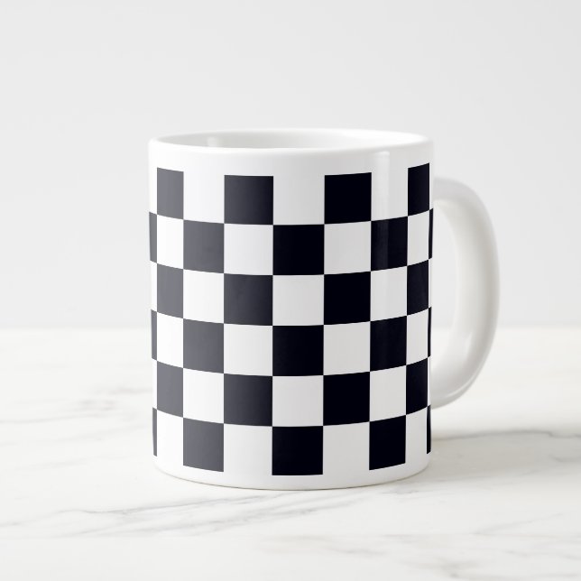 Grande Tasse Patters de Black and White Checker (Devant droit)