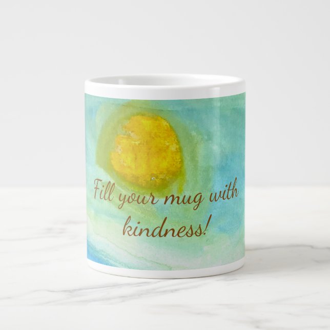 Grande Tasse Paysage Solaire Art Naïf Fantaisiste (Devant)