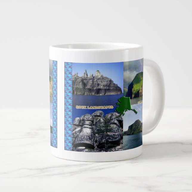 Grande Tasse Paysages rocheux du collage de l'Alaska (Devant droit)