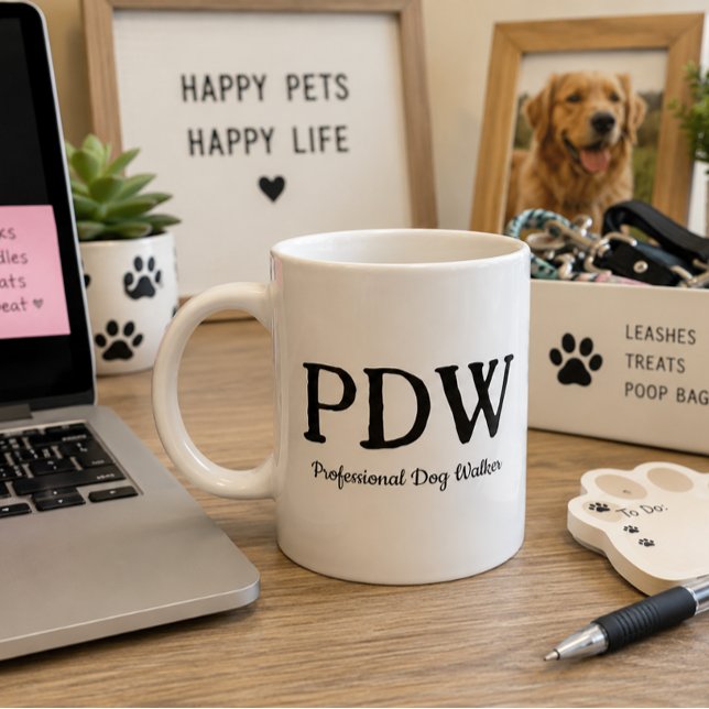 Grande Tasse « PDW Promeneur de Chiens Professionnel » Cadeau D (Créateur téléchargé)
