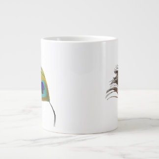 Grande Tasse Peacock Plume Motif muqueuse