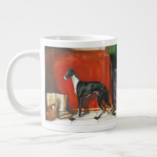 Grande Tasse Peinture à l'aquarelle italienne Greyhound