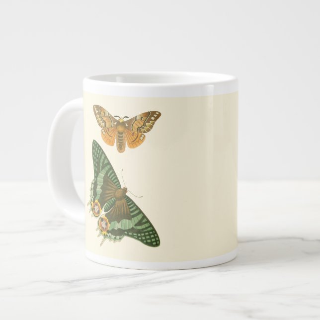 Grande Tasse Peinture à papillon légèrement frontière (Devant gauche)