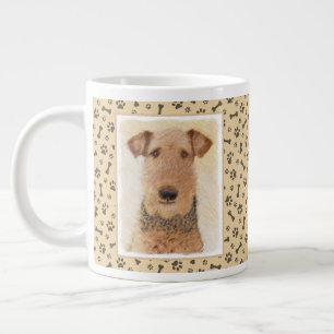 Grande Tasse Peinture d'Airedale Terrier - Cute Art Original
