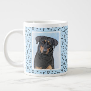 Grande Tasse Peinture de Beauceron - Cute Original Chien Art