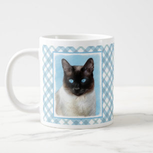 Grande Tasse Peinture de chat siamois Art animalier original