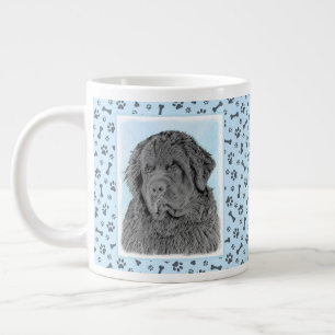 Grande Tasse Peinture de Terre-Neuve - Cute Original Chien Art