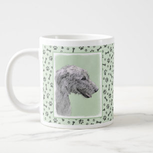 Grande Tasse Peinture de Wolfhound irlandais - Joli art origina