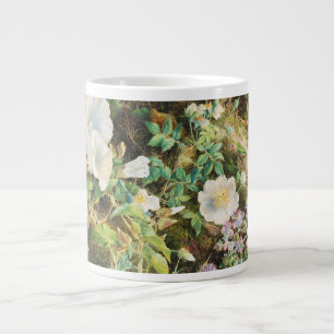 Grande Tasse Peinture florale de pétunias vintage jolies fleurs