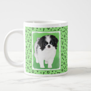 Grande Tasse Peinture japonaise de chiot - Art original de chie