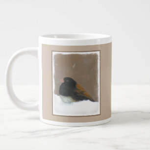 Grande Tasse Peinture Junco foncée - Art original pour oiseaux