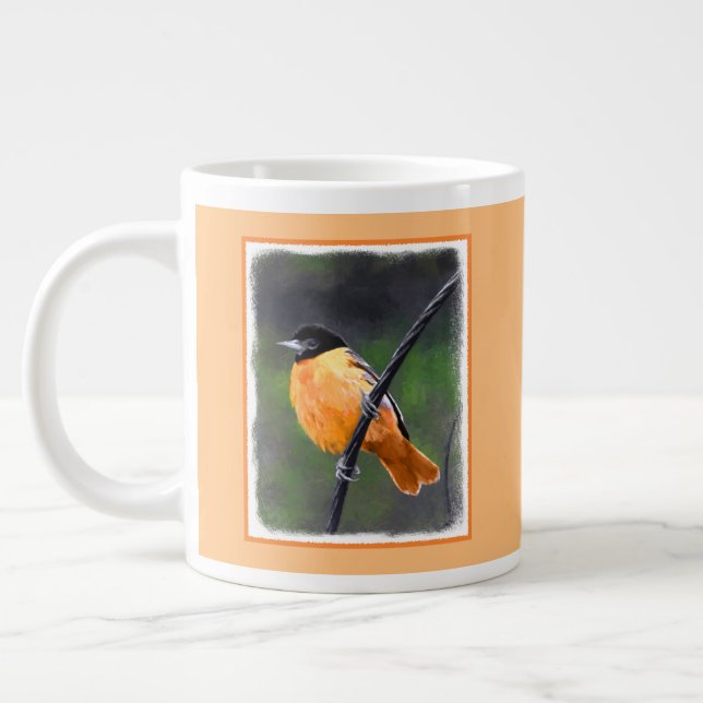 Grande Tasse Peinture Oriole - Art Oiseau Original (Gauche)