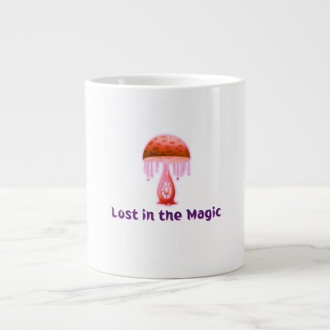 Grande Tasse Perdu dans l'art des champignons magiques (Devant)