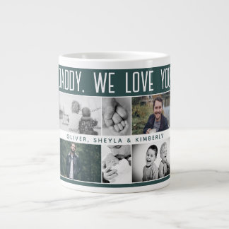 Grande Tasse Père avec enfants et famille Collage de photos de 