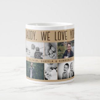 Grande Tasse Père avec enfants et famille Papa Photo Collage