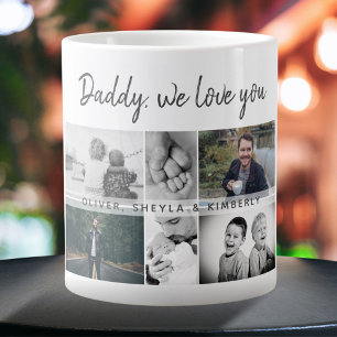 Grande Tasse Père avec enfants et famille Papa Photo Collage