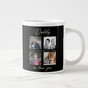 Grande Tasse Père avec Enfants Famille Papa 4 Photo Collage