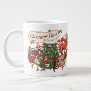 Grande Tasse Père Noël de Noël vintage et enfants dansants