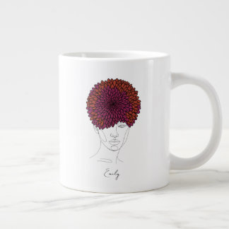 Grande Tasse Personalized November Birth Flower Portrait