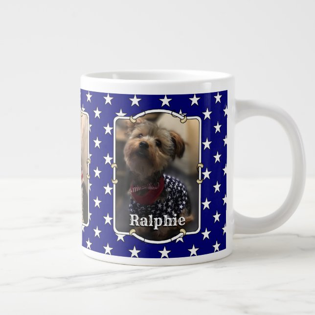Grande Tasse Personnalisé 3 Photos USA American Flag Patriotic  (Droite)