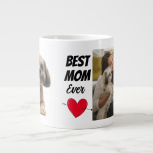 Grande Tasse Personnalisé deux photo & texte meilleure maman ch