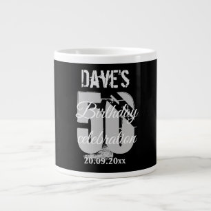 Grande Tasse Personnalisé Gras Noir 50 N'importe quel anniversa