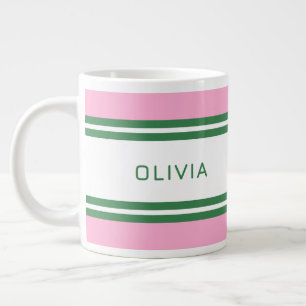 Grande Tasse Personnalisé Pink & Green Golf Personnalisé