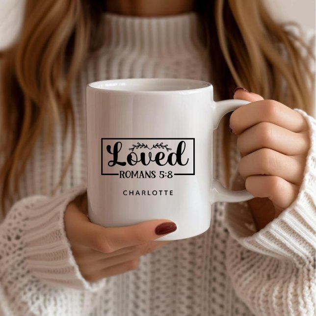 Grande Tasse Personnalisée Christian Love Bible Verse Romans 5: (Créateur téléchargé)