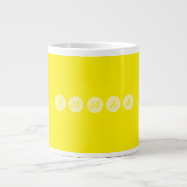 Grande Tasse personnaliser 5 lettres nom pour les cadeaux et le (Devant)