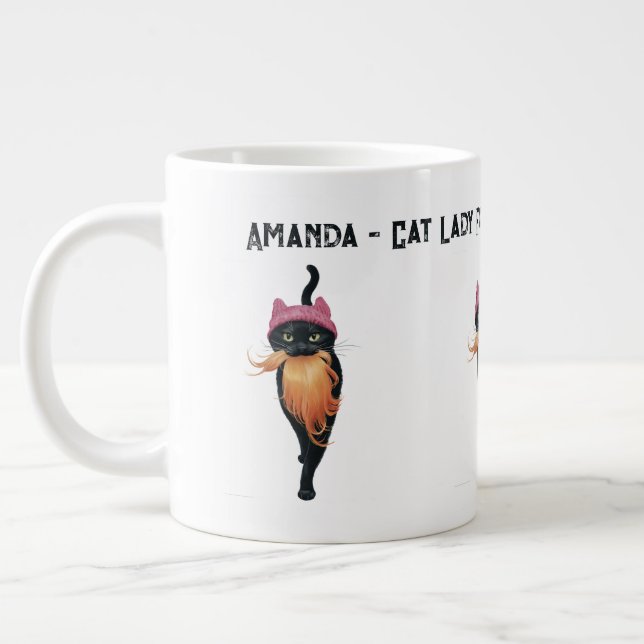 Grande Tasse Personnaliser Élection 2024 de Cat Lady Harris Wal (Gauche)