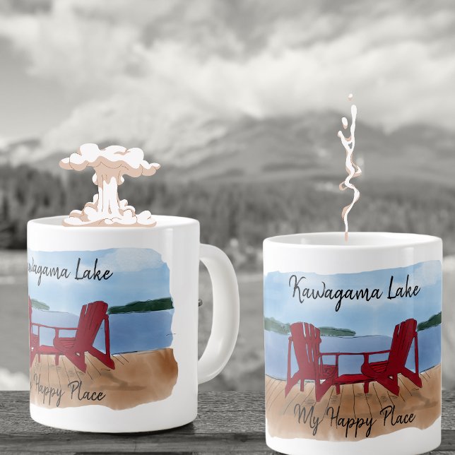 Grande Tasse Personnaliser Mon Endroit Heureux (Créateur téléchargé)