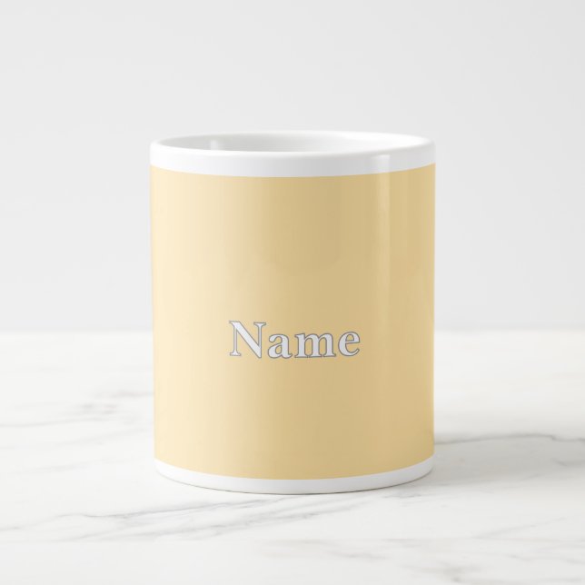 Grande Tasse Personnaliser Pale Yellow Personnaliser Avec Le No (Devant)