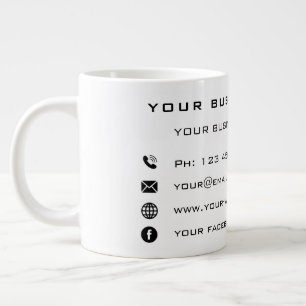 Grande Tasse Personnalisez Votre Nom D'Entreprise Info Café D'E
