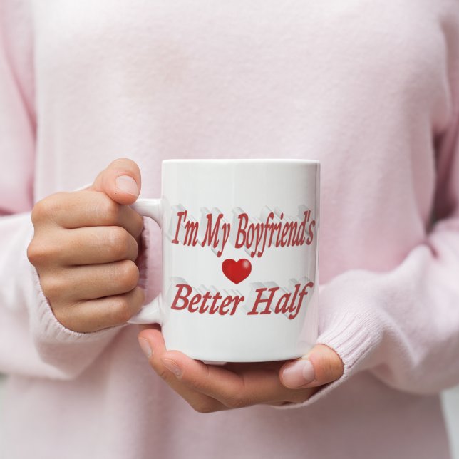 Grande Tasse Petit ami drôle citation texte rouge (Créateur téléchargé)