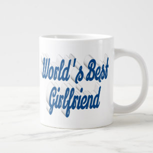 Grande Tasse Petite copine bleu mer demi-script